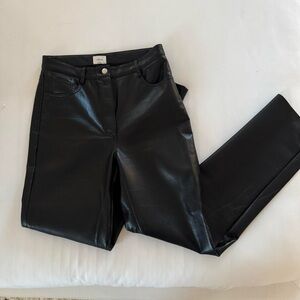 Black Faux Leather Pants